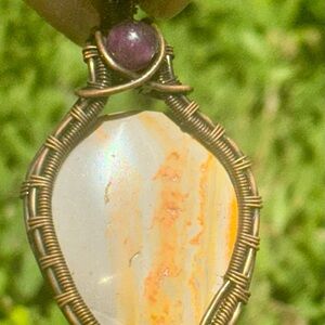 Handcrafted Wire Wrapped Pendant with Stone